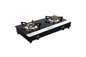 Lifelong LLGS211 Glass Top 2 Burner Gas Stove, Manual Ignition, Black (ISI Certified, Door Step Service)