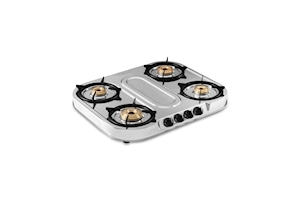 Sunflame Spectra Plus Stainless Steel 4 Burner Gas Stove, Manual Ignition