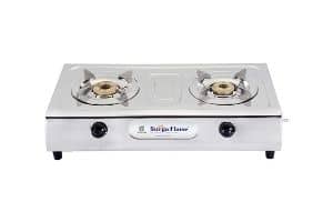 Surya Flame 2B Ultimate Auto Ignition Stainless Steel 2 Burner Gas Stove