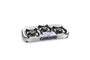 Glen 3 Burner Stainless Steel Gas Stove with Aluminium Alloy Burners