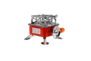 Kriva Portable Windproof Square-Shaped Gas Butane Burner (Red)