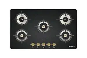 Faber Hob/Hobtop 5 Brass Burner Auto Electric Ignition Glass Top