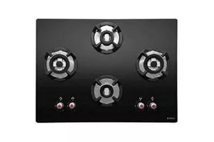 Elica Hob 4 Burner Auto Ignition Glass Top-Double Ring Brass Burner