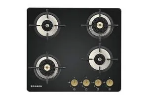 Faber Hob/Hobtop 4 Brass Burner Auto Electric Ignition Glass Top