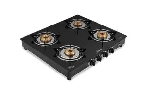 Sunflame GT Pride Glass Top 4 Brass Burner Gas Stove