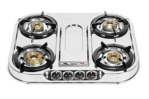 SUNTEX Stainless Steel 4 Burner Orchid Silver Manual Ignition